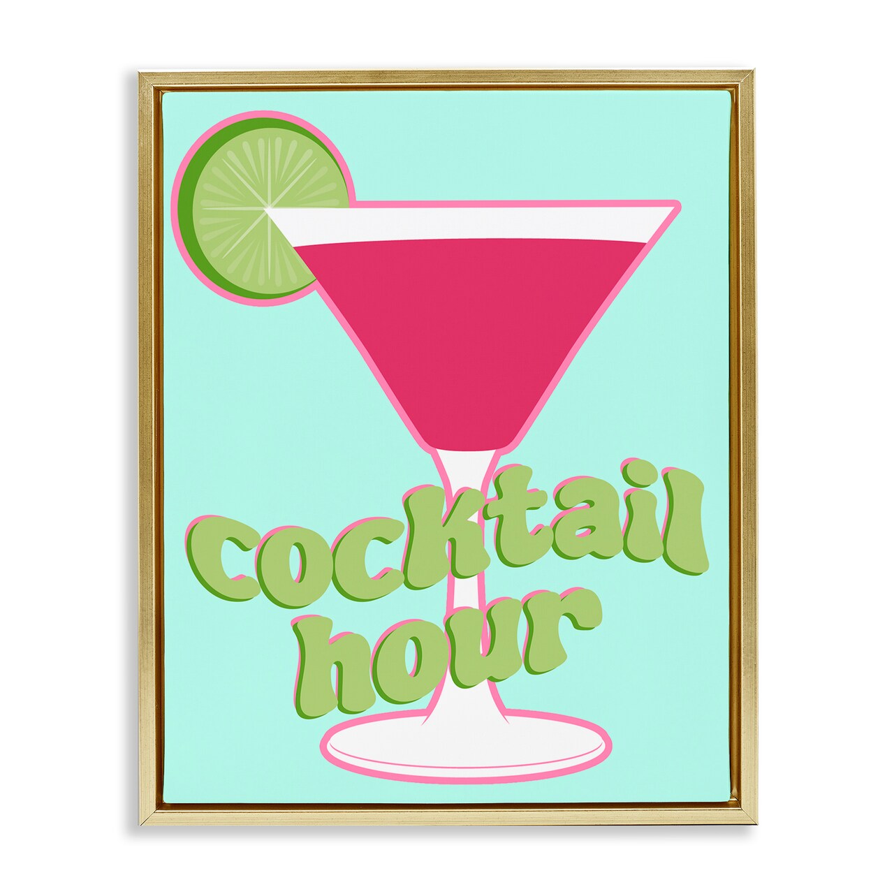 Stupell Industries Retro Cocktail Hour Framed Floater Canvas Wall Art Design by SD Graphics Studio